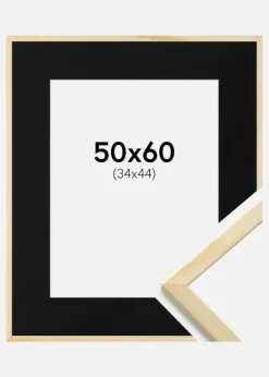 Ramme Galant Fyr 50x60 cm - Passepartout Sort 35x45 cm