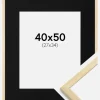 Ramme Galant Fyr 40x50 cm - Passepartout Sort 28x35 cm