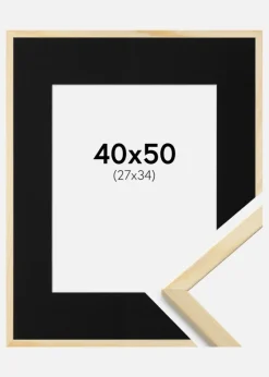 Ramme Galant Fyr 40x50 cm - Passepartout Sort 28x35 cm