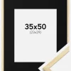 Ramme Galant Fyr 35x50 cm - Passepartout Sort 24x30 cm