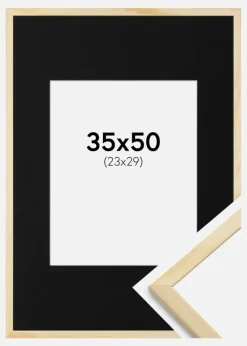 Ramme Galant Fyr 35x50 cm - Passepartout Sort 24x30 cm