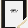Ramme Galant Fyr 35x50 cm - Passepartout Sort 10x15 inches