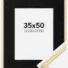 Ramme Galant Fyr 35x50 cm - Passepartout Sort 9x12 inches