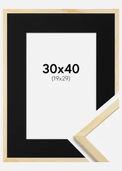 Ramme Galant Fyr 30x40 cm - Passepartout Sort 20x30 cm