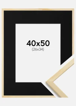 Ramme Galant Fyr 40x50 cm - Passepartout Sort 27x35 cm