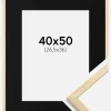 Ramme Galant Fyr 40x50 cm - Passepartout Sort 27,5x37 cm