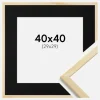 Ramme Galant Fyr 40x40 cm - Passepartout Sort 30x30 cm