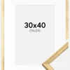 Ramme Galant Guld 30x40 cm - Passepartout Hvid 20x30 cm