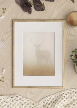 Ramme Galant Guld 40x50 cm - Passepartout Hvid 27x35 cm