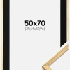 Ramme Galant Guld 50x70 cm - Passepartout Sort 16x24 inches
