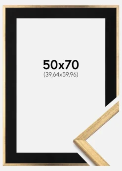 Ramme Galant Guld 50x70 cm - Passepartout Sort 16x24 inches
