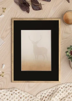 Ramme Galant Guld 40x50 cm - Passepartout Sort 27,5x37 cm