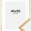 Ramme Galant Guld 40x50 cm - Passepartout Hvid 30x40 cm
