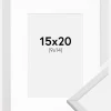 Ramme Galant Hvid 15x20 cm - Passepartout Hvid 10x15 cm