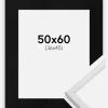 Ramme Galant Hvid 50x60 cm - Passepartout Sort 37x46 cm