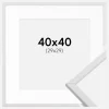 Ramme Galant Hvid 40x40 cm - Passepartout Hvid 30x30 cm