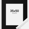 Ramme Galant Hvid 35x50 cm - Passepartout Sort 24x30 cm