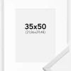 Ramme Galant Hvid 35x50 cm - Passepartout Hvid 9x12 inches