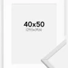Ramme Galant Hvid 40x50 cm - Passepartout Hvid 12x16 inches