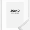 Ramme Galant Hvid 30x40 cm - Passepartout Hvid 8x12 inches