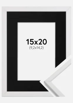 Ramme Galant Hvid 15x20 cm - Passepartout Sort 4x6 inches