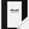 Ramme Galant Hvid 45x60 cm - Passepartout Sort 12x18 inches