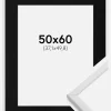 Ramme Galant Hvid 50x60 cm - Passepartout Sort 15x20 inches