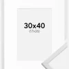 Ramme Galant Hvid 30x40 cm - Passepartout Hvid 18x27 cm