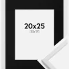 Ramme Galant Hvid 20x25 cm - Passepartout Sort 14x18 cm