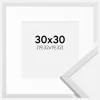 Ramme Galant Hvid 30x30 cm - Passepartout Hvid 8x8 inches