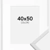 Ramme Galant Hvid 40x50 cm - Passepartout Hvid 27x35 cm