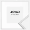 Ramme Galant Hvid 40x40 cm - Passepartout Hvid 10x10 inches