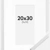 Ramme Galant Hvid 20x30 cm - Passepartout Hvid 10x20 cm