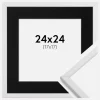Ramme Galant Hvid 24x24 cm - Passepartout Sort 18x18 cm
