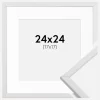 Ramme Galant Hvid 24x24 cm - Passepartout Hvid 18x18 cm
