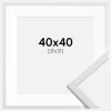 Ramme Galant Hvid 40x40 cm - Passepartout Hvid 32x32 cm