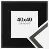 Ramme Galant Sort 40x40 cm - Passepartout Sort 10x10 inches