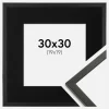 Ramme Galant Sort 30x30 cm - Passepartout Sort 20x20 cm