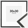 Ramme Galant Sort 30x30 cm - Passepartout Hvid 20x20 cm