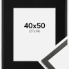 Ramme Galant Sort 40x50 cm - Passepartout Sort 28x35 cm
