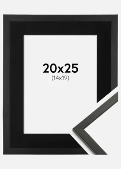 Ramme Galant Sort 20x25 cm - Passepartout Sort 15x20 cm