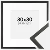 Ramme Galant Sort 30x30 cm - Passepartout Hvid 8x8 inches