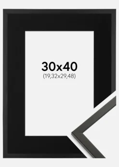 Ramme Galant Sort 30x40 cm - Passepartout Sort 8x12 inches