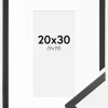 Ramme Galant Sort 20x30 cm - Passepartout Hvid 10x20 cm