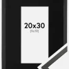 Ramme Galant Sort 20x30 cm - Passepartout Sort 10x20 cm