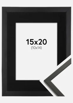 Ramme Galant Sort 15x20 cm - Passepartout Sort 11x15 cm