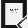 Ramme Galant Sort 24x30 cm - Passepartout Sort 7x9 inches