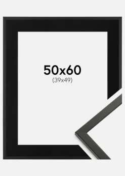Ramme Galant Sort 50x60 cm - Passepartout Sort 40x50 cm