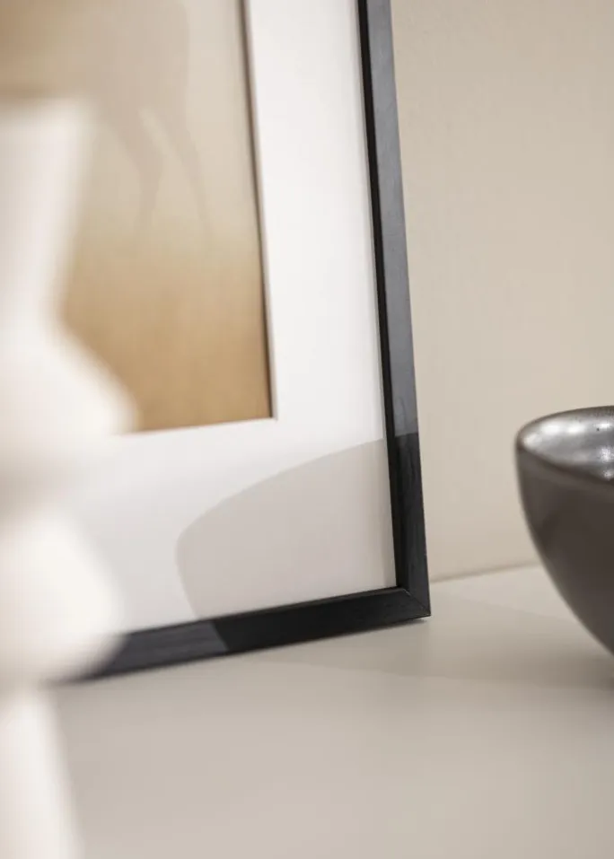 Ramme Galant Sort 18x24 cm - Passepartout Hvid 13x17 cm
