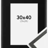 Ramme Galant Sort 30x40 cm - Passepartout Sort 20x30 cm